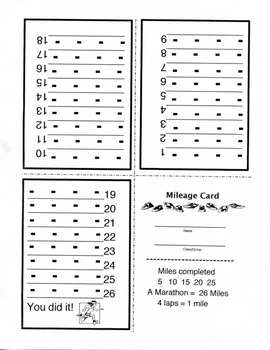 Preview of Mileage Lap Cards - Run a Marathon for PE - Fitness Motivator