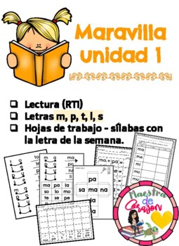 Preview of Maravillas Unidad 1 (Sílabas y  lectura) Letras M, P, T, L, S
