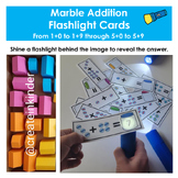 Marble Addition with Pictures Flashlight or Light Table Cards