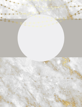 Marble Binder Covers Marble And Gold Metallic Editable Tpt