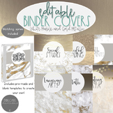 Marble Binder Covers - Marble and Gold Metallic - Editable