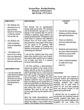 Preview of Marble Painting Lesson Plan