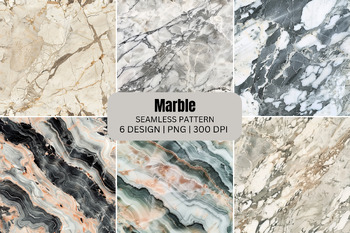 Preview of Marble Seamless Patterns Digital Paper Background