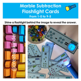 Marble Subtraction with Pictures Flashlight or Light Table Cards