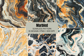 Preview of Marbled Seamless Patterns Digital Paper Background
