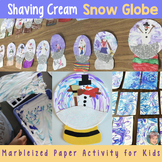 FREE Winter Activity | Shaving Cream Marbleized Paper Snow Globes