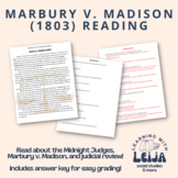Marbury v. Madison 1803 Judicial Review Reading and Questi