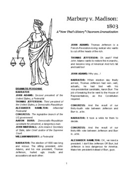 Preview of Marbury v. Madison Classroom Dramatization