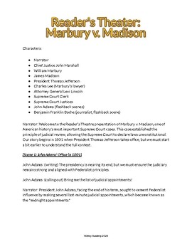 Preview of Marbury v. Madison Reader’s Theatre and Discussion Guide