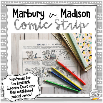 Preview of Marbury v. Madison Supreme Court Case Comic Strip Activity for Civics