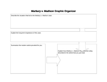 Marbury v. Madison and Current Events Graphic Organizer by Liv Good