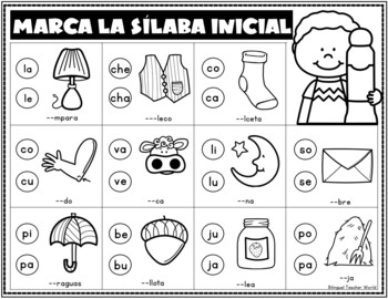 Marca Las Silabas: Formando palabras by Bilingual Teacher World