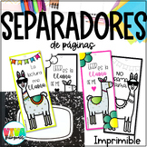 Marcapáginas | Llamas | Spanish Bookmarks