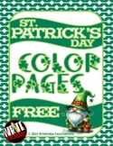 March 17 St. Patrick's Day COLOR PAGES Free Resource