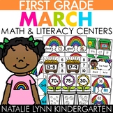 March 1st Grade Centers Low Prep Math and Literacy Centers