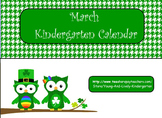 March Kindergarten Calendar Activities for ActivBoard