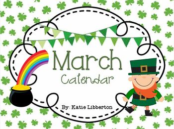 Preview of March Kindergarten ActivInspire Calendar