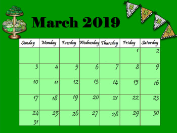 Preview of March 2019 Calendar
