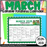 March Kindness Calendar 2025-2031, Spring Random Acts of K