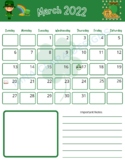 March 2022 Printable Monthly Calendar | Printable | Planne