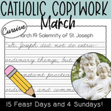 March 2024 CURSIVE Catholic Copywork: Lent, St. Patrick's 