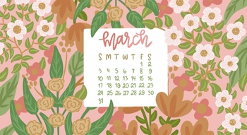 Preview of March 2024 Floral Themed Computer Wallpaper