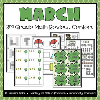 Preview of March 3rd Grade Math Review Centers