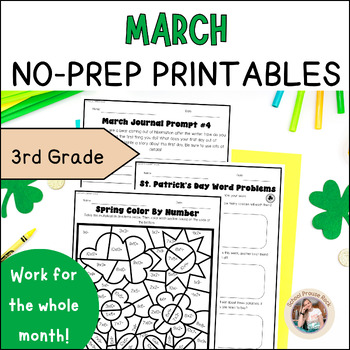 Preview of March 3rd Grade No-Prep Printables | St. Patrick's Day /Spring Themed Worksheets