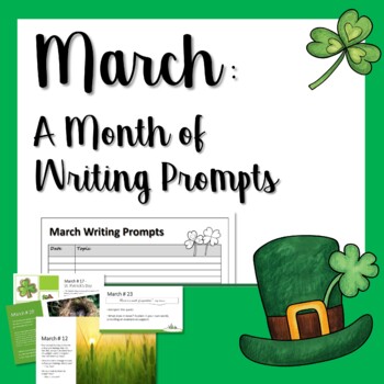 Preview of March: A Month of Writing Prompts (Journal - Bell Work - Buzzers)