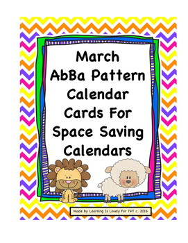 Preview of March Calendar Cards in ABCD Pattern. Fits Regular and Small-Sized Calendars