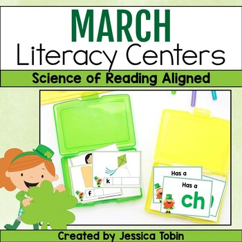 Preview of March Activities - Literacy and Phonics Centers and Games - Science of Reading