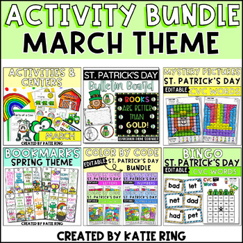 Preview of March Activity Bundle - Math, Literacy, Centers, Crafts & More!!