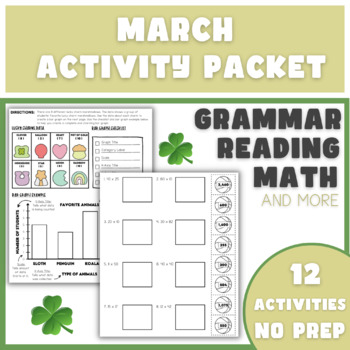 Preview of March Activity Packet | 3rd and 4th Grade | March/St. Patrick Themed