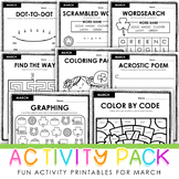 March Activity Packet - Fun Printables for St. Patrick's Day