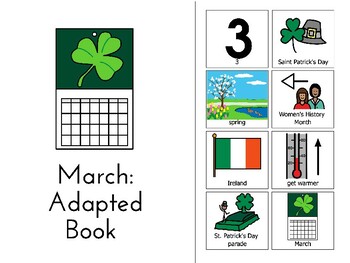 Preview of March Adapted Book for Special Education with PCS symbols