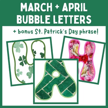 Preview of March April Bulletin Board Letters | Seasonal Door Decor | "Lucky to be Me"  |
