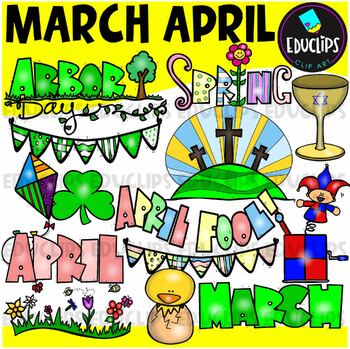 Preview of March April Clip Art Set {Educlips Clipart}