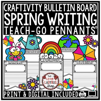 Preview of March April Spring Writing Prompts Activity Spring Bulletin Board Craftivity