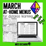 March At Home Menus Distance Learning