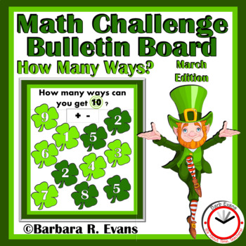 Preview of March BULLETIN BOARD MATH CHALLENGE Computation Critical Thinking Math Center