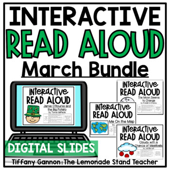 Preview of March BUNDLE Digital Read Aloud Lessons GOOGLE SLIDES TM | Distance Learning