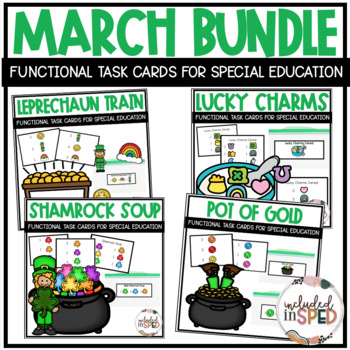 Preview of March BUNDLE Functional Task Card Activities for Special Education