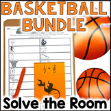 March Basketball Activities - Solve the Room Math Scoot BU