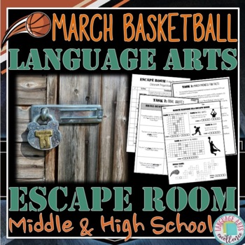 Preview of March Basketball ELA Escape Room