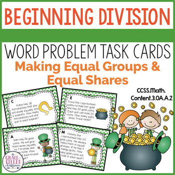 Preview of March Division Word Problem Task Cards