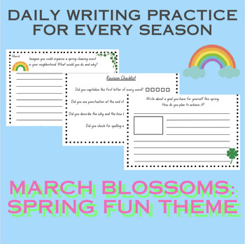Preview of March Blossoms: Daily Writing Prompts Pack (Spring Fun)