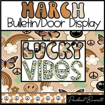 Preview of March Boho Lisa Frank Inspired Bulletin Board Kit