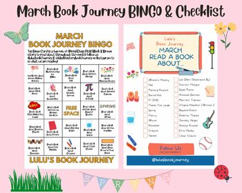 Preview of March Book Journey BINGO & Checklist!