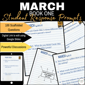 Preview of March Book One: John Lewis Student Response Prompts