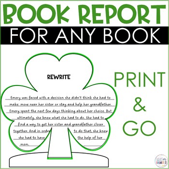 Preview of March Book Report for ANY Novel